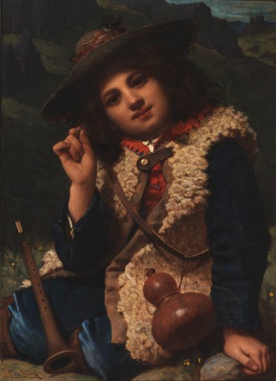 Garçon italien avec une veste en peau de mouton - Pierre Louis Joseph de Coninck