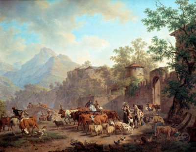 Départ des troupeaux pour la montagne Début des transhumances - Pierre Louis de La Rive