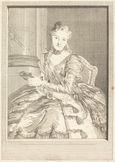 Mme. de M ... en habit de bal - Pierre Louis de Surugue after Charles Antoine Coypel