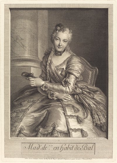 Mme. de M... en habit de bal - Pierre Louis de Surugue after Charles Antoine Coypel