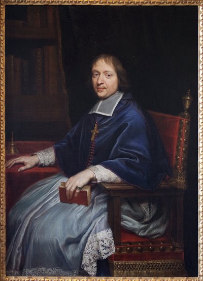 Portrait de Jacques Bénigne Bossuet, lors de sa première nomination comme évêque de Condom, dans sa bibliothèque - Pierre Mignard