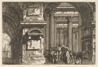 Scène funéraire dans un temple - Pierre Moreau