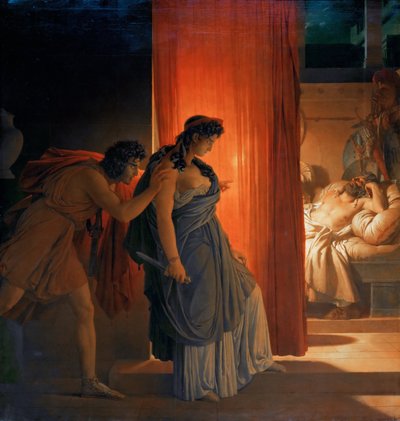 Clytemnestre hésite avant de tuer Agamemnon endormi - Pierre Narcisse Guerin