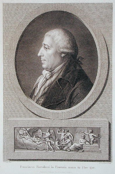 Portrait de Francesco Bartolozzi (1727-1815) gravé par Jacques Brouillard (1744-1806) - Pierre Noel Violet