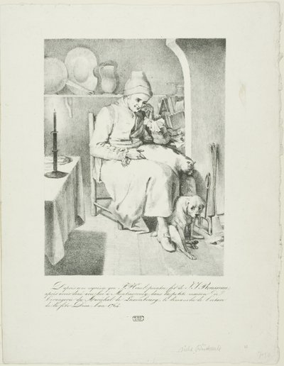Sketch of Jean-Jacques Rousseau (recto); Forest Scene (verso) - Pierre Nolasque Bergeret