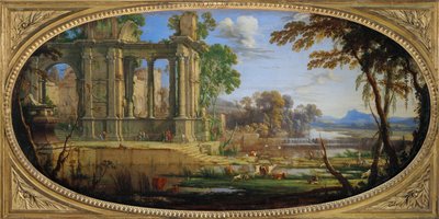 Paysage compose avec ruines antiques - Landscape with antique ruins … - Pierre Patel