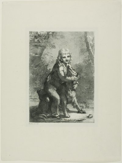 Garçon avec un chien - Pierre Paul Prud