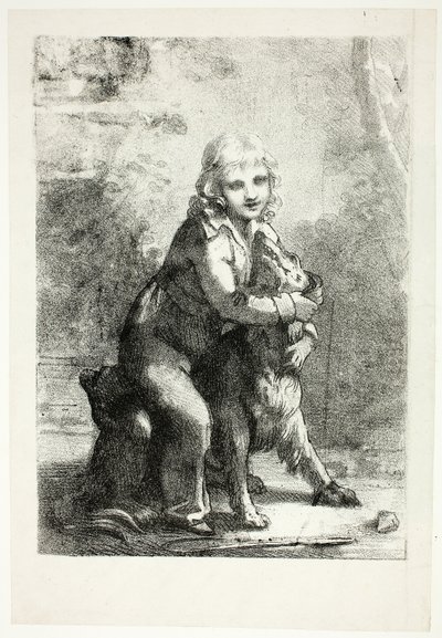 Enfant avec chien - Pierre Paul Prud
