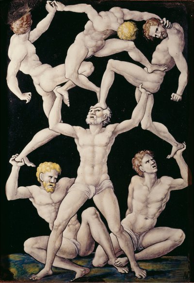 Plaque avec acrobates, c.1550 - Pierre Penicaud