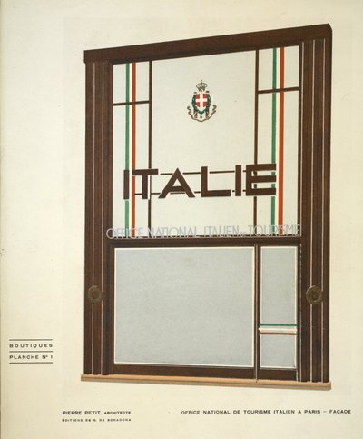 Office National de Tourisme Italien à Paris, Pierre Petit, Boutiques, Henry Delacroix, Éditions S De Bonadona, Paris, Fin des années 1920, Pochoir - Pierre Petit