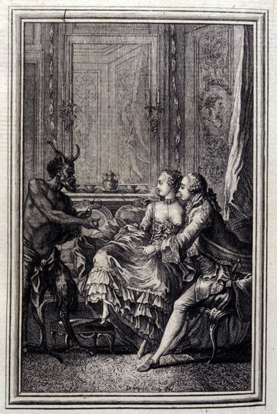 La Chose impossible - dans « Contes et nouvelles en vers » de Jean La Fontaine. 1776. Illustration de P.P. Choffard. - Pierre Philippe Choffard