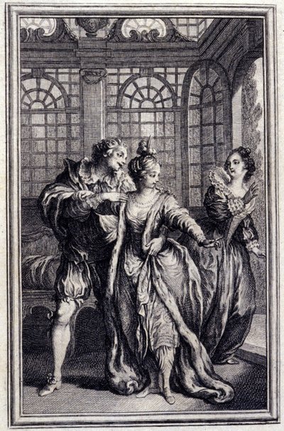 La fiancée du roi de Garbe - dans « Contes et nouvelles en vers » par Jean de La Fontaine. 1776. Illustration de P.P. Choffard - Pierre Philippe Choffard