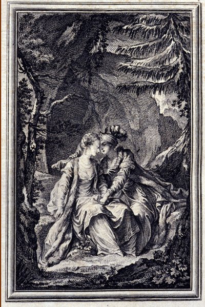 La fiancée du roi de Garbe - dans « Contes et nouvelles en vers » de Jean La Fontaine. 1776. Illustration de P.P. Choffard. - Pierre Philippe Choffard