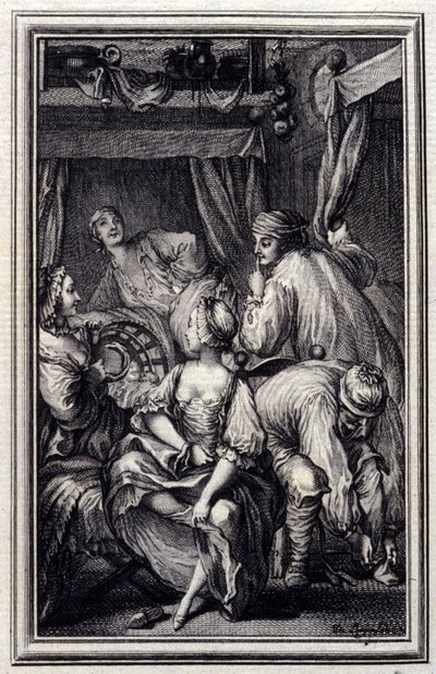 Le Berceau - dans « Contes et nouvelles en vers » par Jean de La Fontaine. 1776. Illustration de P.P. Choffard - Pierre Philippe Choffard