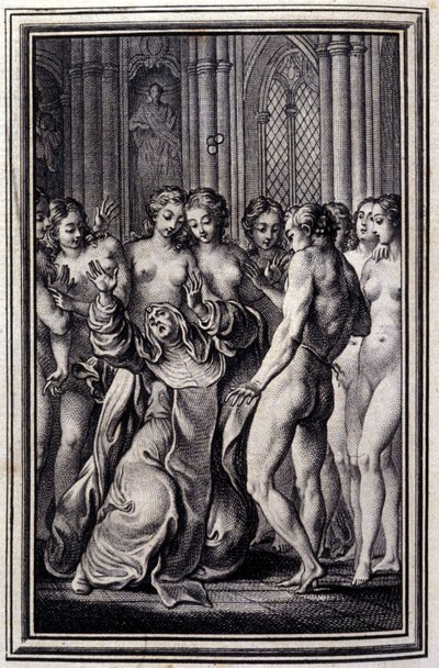 Le Glouches - dans « Contes et nouvelles en vers » de Jean La Fontaine. 1776. Illustration de P.P. Choffard. - Pierre Philippe Choffard