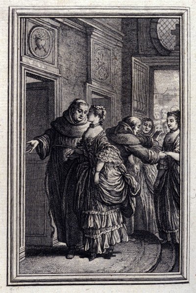 Les Frères de Catalogne - dans « Contes et nouvelles en vers » par Jean de La Fontaine. 1776. Illustration de P.P. Choffard - Pierre Philippe Choffard