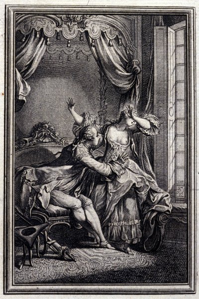 Richard Minulto - dans « Contes et nouvelles en vers » par Jean de La Fontaine. 1776. Illustration par P.P. Choffard. - Pierre Philippe Choffard