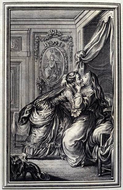 La Couturière - dans « Contes et nouvelles en vers » de Jean La Fontaine. 1776. Illustration de P.P. Choffard. - Pierre Philippe Choffard