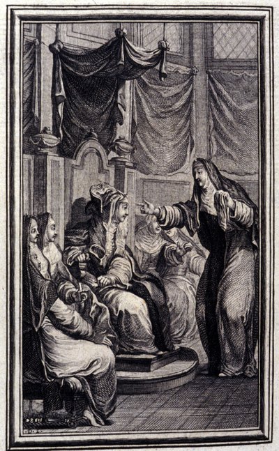 Le psautier - dans « Contes et nouvelles en vers » de Jean La Fontaine. 1776. Illustration de P.P. Choffard. - Pierre Philippe Choffard