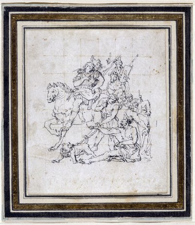 Dessin préparatoire de Pierre Puget pour « Alexandre et Diogène » - Pierre Puget