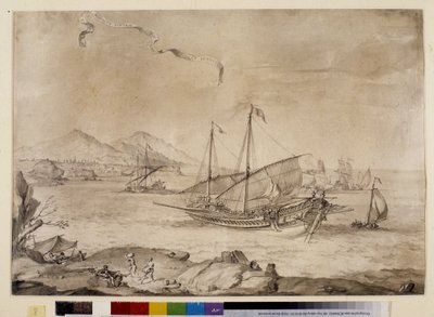 Navires dans le port de Marseille - avec la cartouche - Pierre Puget