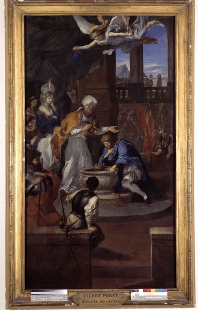 Le Baptême de Clovis I (465-511), 25 décembre 496, par Saint Remi, évêque de Reims - Pierre Puget