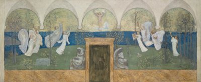 Peinture préparatoire pour Les Muses inspiratrices acclament le Génie, Messager de Lumière, 1895 - Pierre Puvis de Chavannes