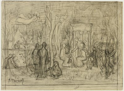 Étude de composition pour Le Bosquet sacré, aimé des arts et des muses - Pierre Puvis de Chavannes