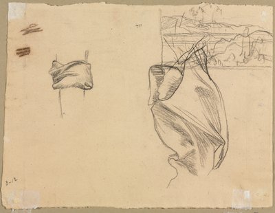 Études de draperie et étude de paysage (verso) - Pierre Puvis de Chavannes