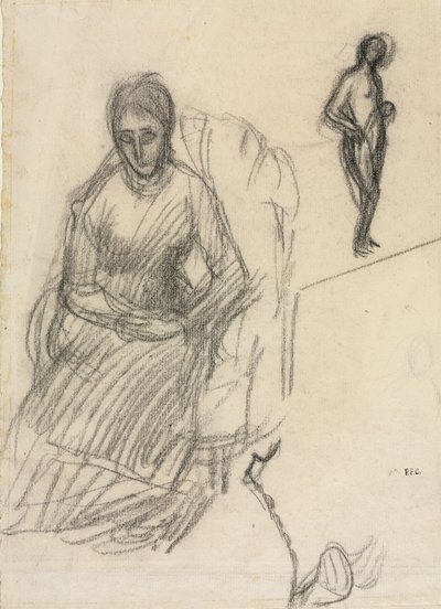 Étude de Madame Marie Cantacuzène ; Étude de femme nue debout - Pierre Puvis de Chavannes
