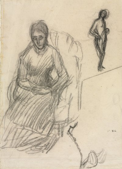 Étude de Madame Marie Cantacuzène, étude de nu féminin debout, vers 1883 - Pierre Puvis de Chavannes