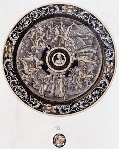 Assiette en porcelaine du XVIe siècle représentant la Genèse par Pierre Reymond, Limoges - Pierre Reymond