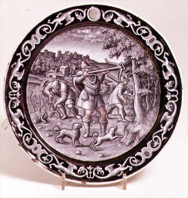 Assiette de Limoges, une de la série de 12 représentant les mois de l