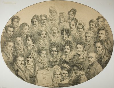 Portraits de 31 personnes dans un ovale - Pierre Roch Vigneron