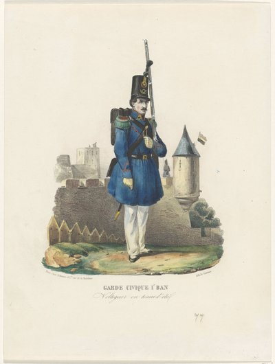 Garde Civique belge en faction, 1830 - Pierre Simonau