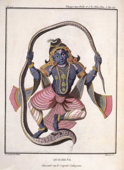 Krishna dansant sur le serpent Kaliya, de 