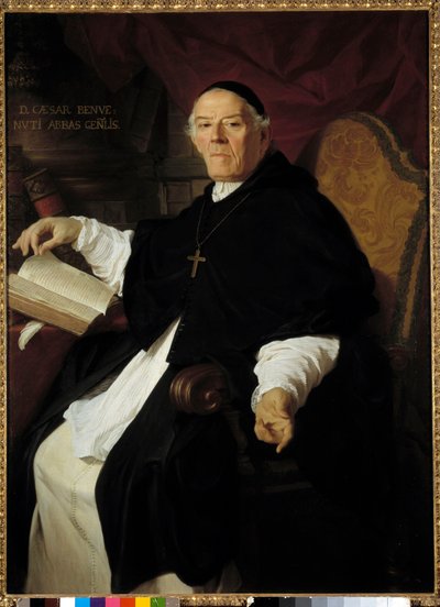 Portrait de Don Cesare Benvenuti (1669-1746), abbé général de la congrégation des chanoines de Latran Peinture de Pierre Subleyras (1699-1749) 1742 - Pierre Subleyras