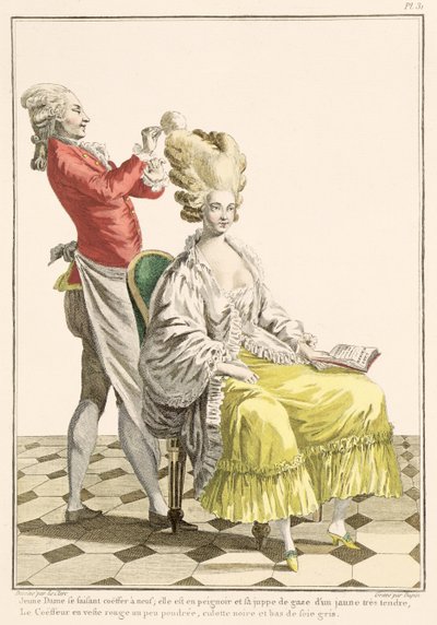 Une jeune femme en peignoir avec son coiffeur, planche 31 de 