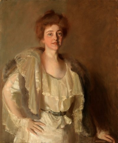 Alice Barney en blanc et brun - Pierre Troubetzkoy