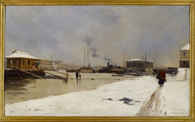 Le bas port du pont de Tolbiac pendant l