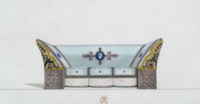 Canapé, planche 106, illustration de Collection de meubles et objets de goût - Pierre de La Mesangere
