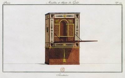 Bureau, planche 101, illustration de Collection de meubles et objets de goût - Pierre de La Mesangere