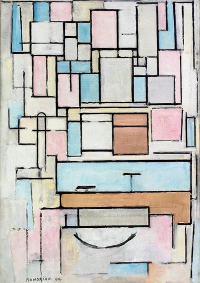 Composition avec des plans de couleur : Façade - Piet Mondrian