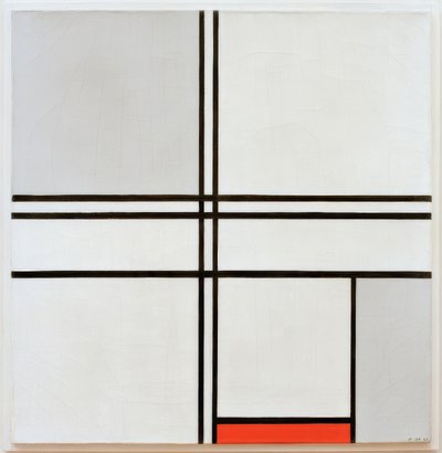 Composition gris-rouge - Piet Mondrian