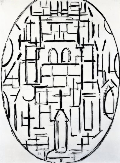 Piet Mondrian (1872–1944), Église à Domburg, 1914 - Piet Mondrian