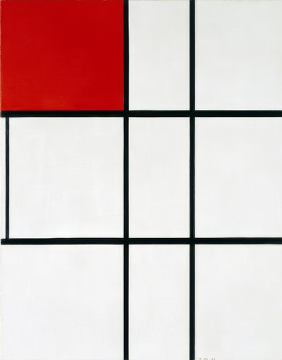 Composition B (No II) avec rouge - Piet Mondrian