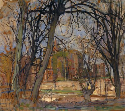 Soleil de printemps : Ruine du château de Brederode, vers 1909-10 - Piet Mondrian