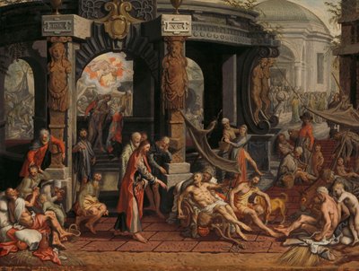 La guérison du paralytique, piscine de Bethesda - Pieter Aertsen