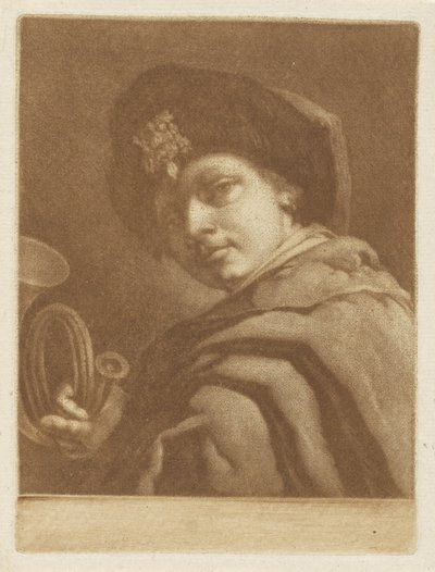 Garçon avec un cor de chasse - Pieter Anthony Wakkerdak