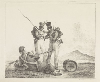 Trois soldats sur le champ de bataille - Pieter Bartholomeusz. Barbiers